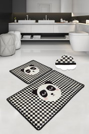 Mijölnir Kareli Panda Juego de Alfombrillas de Baño Multicolor
